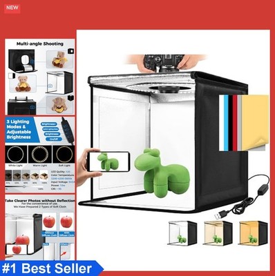 Photo Light Box 12 Inch 120 LED Beads Dimming Shooting Tent Kit 6 Backdrops