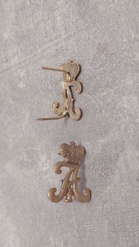 Preussen Schulterklappenauflage " A " mit Krone in Gold - Picture 1 of 1