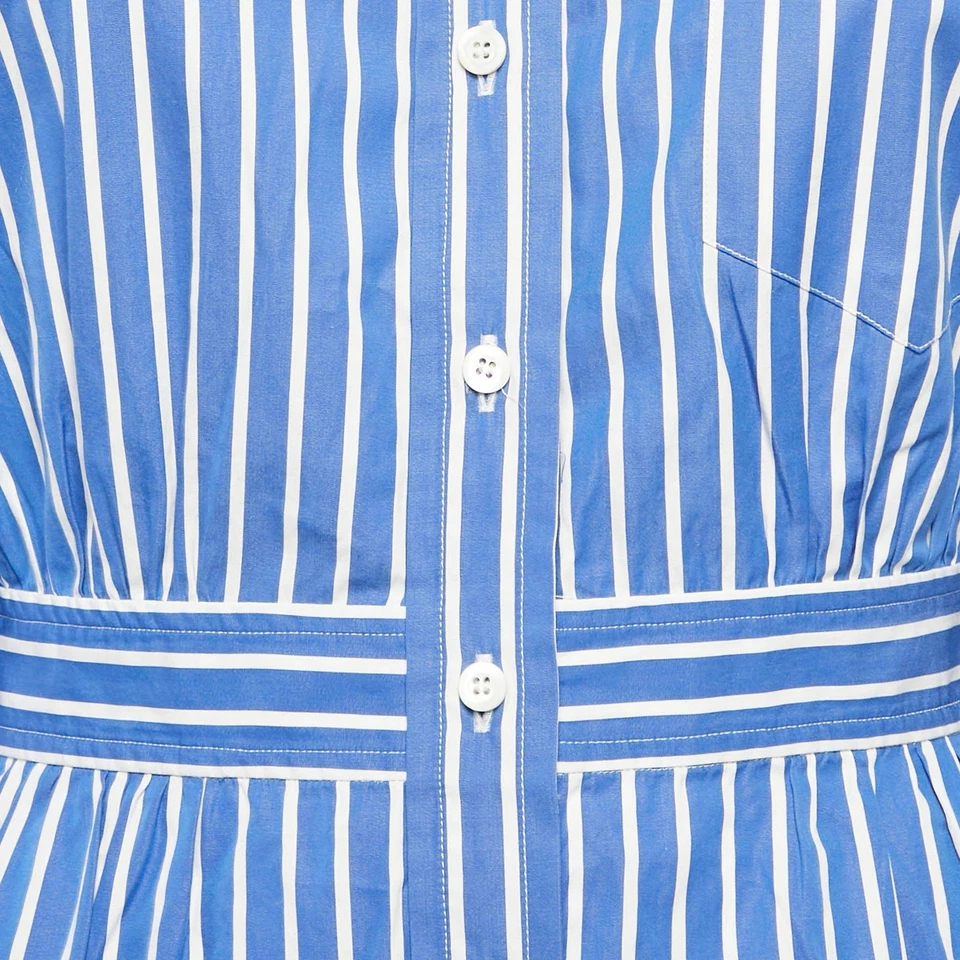 Mini Camisa Vestido Prada Azul Rayas Algodón S Foto 3 de 4