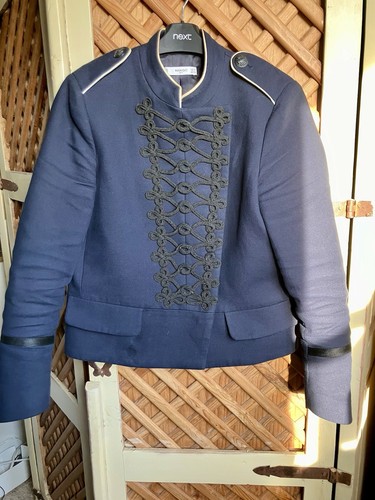 Mango Military Navy Army Blazer Jacket Navy Medium 10 Smart Office