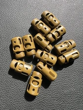 12pk YKK POM LC05SHD Stopper Spring Toggle Mil-Spec Coyote Brown 498 Made In USA