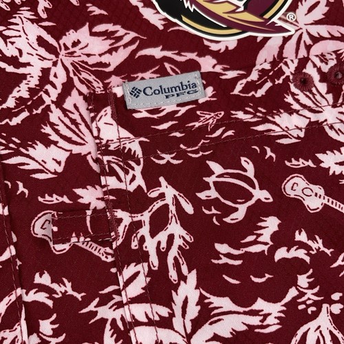 Florida State Seminoles Shirt Mens Medium Red Columbia PFG All Over Print FSU - Picture 3 of 13