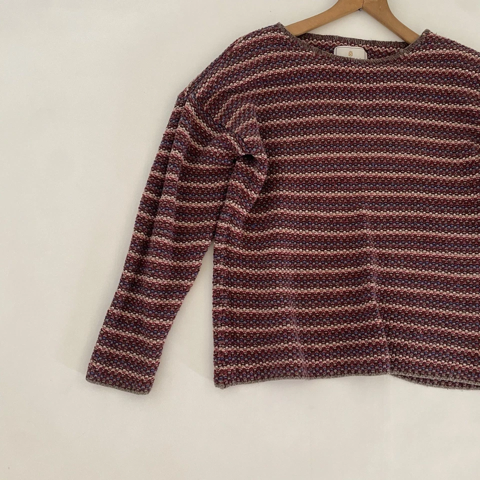 Suéter Tricot De Colección Express Y2K Mediano Hombro Caído Rayas Pullover Cottagecore Foto 3 de 4