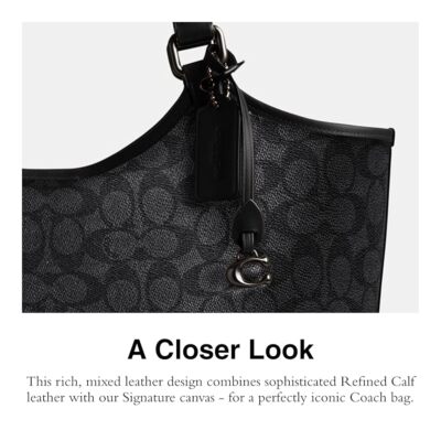 Coach Day Tote Bag Signature Canvas + Removable Zip Pouch