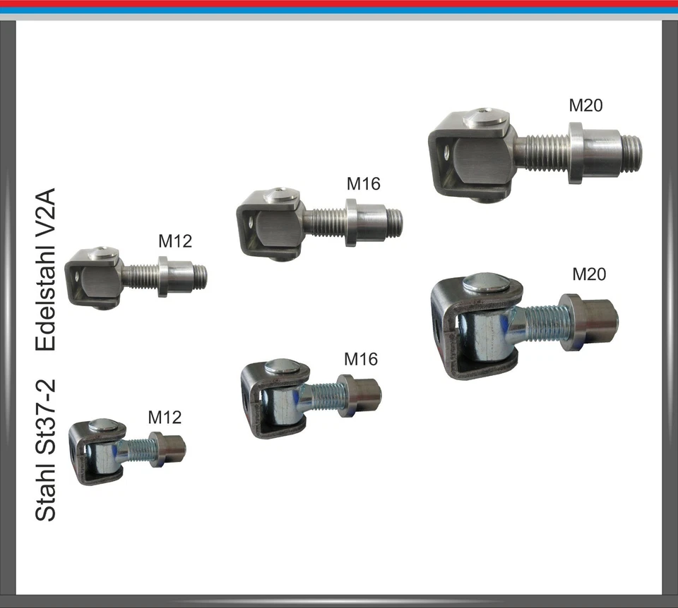 Torband Edelstahl V2A Stahl M12 M16 M20 Scharnier Tor Tür Torantrieb Anschweißb