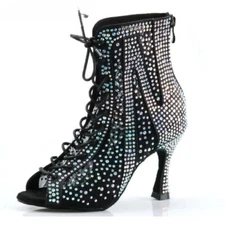 Outdoor Indoor Social Latin Dance Shoes for Dancing Women High Heels Dance Boots