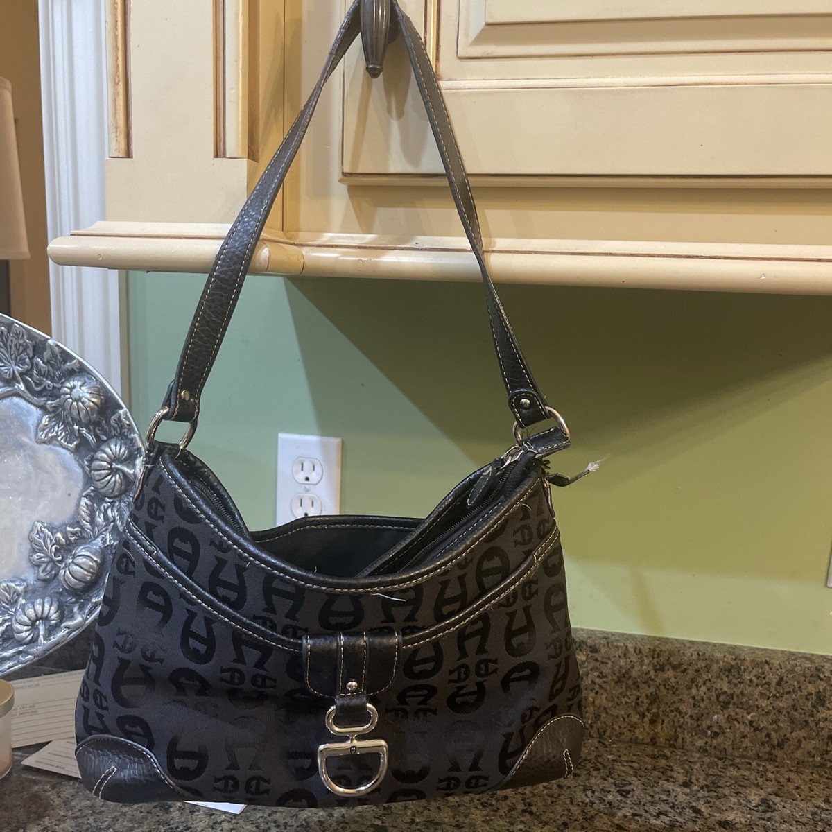 Etienne Aigner Black Vintage Handbags With “A” Emblem