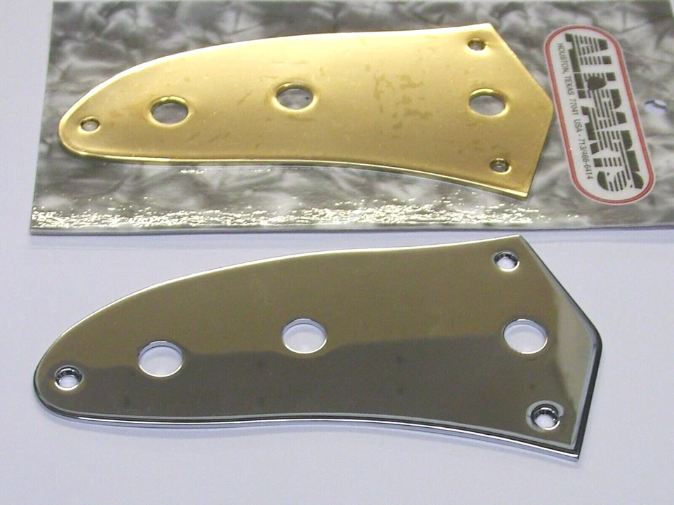 ALLPARTS USA Placa de control inferior Fender Jaguar - Cromo u dorado - Todas las piezas EE. UU.
