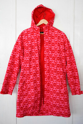 Paprika women's belted rain coat, L size, red -pink color UK
