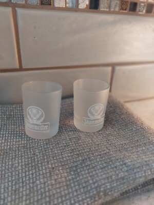 Jagermeister Frosted Shot Glass W/ Logo on Front 2 1/4'' Jager 2 cl ra( Get 2)