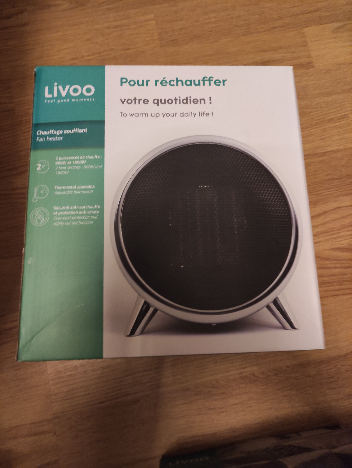 Chauffage céramique Livoo DOM399N contre le froid aux pieds 1800W