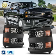 Headlights For 2015-2019 Chevy Silverado 2500 HD 3500 HD Projector Headlamps NEW