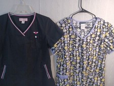 Womens Scrubs Tops Size Small Lot Of 2