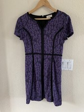 Ann Taylor Loft Purple Black Knit Dress Size 4