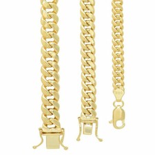14k Yellow Gold 4.5mm-7mm Miami Cuban Link Chain Necklace Sz 18"-30" Hollow