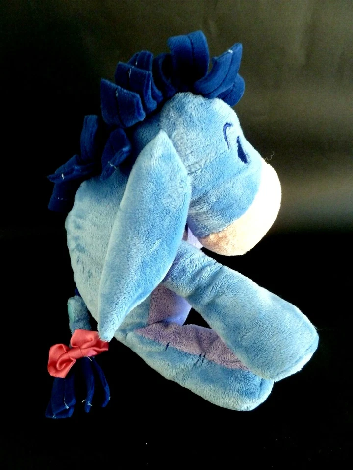 Y5. DOUDOU PELUCHE DISNEY STORE ANE BOURRIQUET MAUVE BLEU ROSE GRELOT NEUF* - Photo 2/2