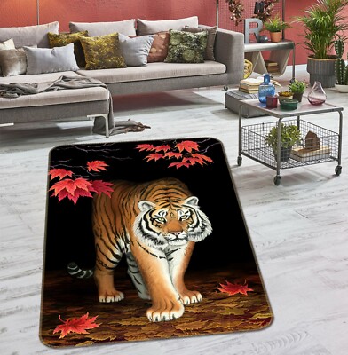 3D Hand Painted Tiger G275 Animal Non Slip Rug Mat Elegant Photo Carpet Acmy