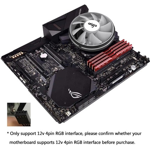 Aigo CPU Cooler 120mm PWM Fan RGB 12V 4Pin RGB Air CPU Cooling Computer Quiet PC - Picture 7 of 7