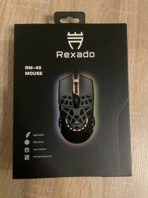 Rexado RM-40 Honeycomp Lightweight Gaming Maus   RGB/LED Beleuchtung   18000 DPI