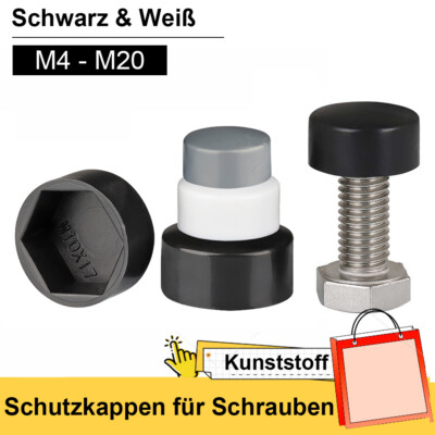 M4 - M20 Schutzkappen für Schrauben Schraubenkappe Abdeckkappe Sechskantschraube