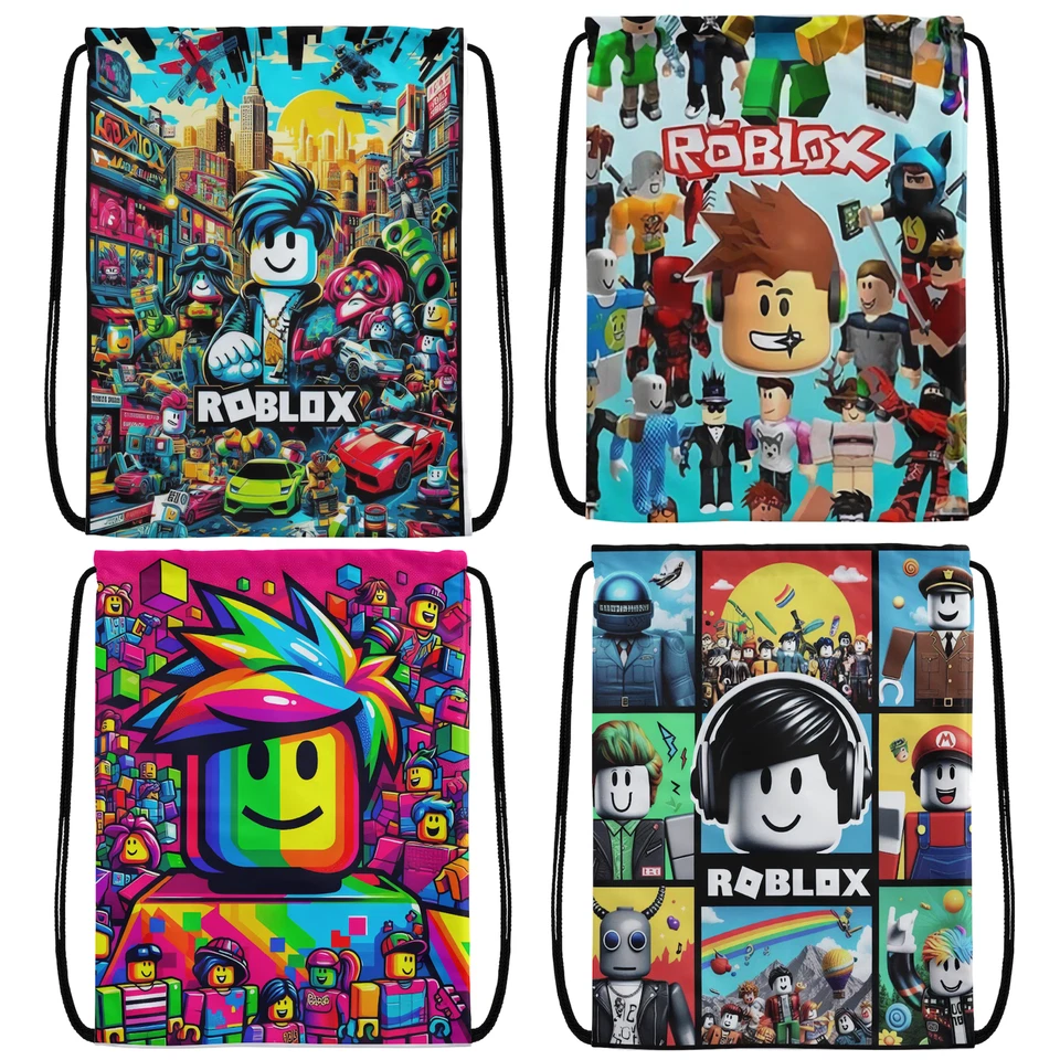 EZB Roblox Gaming Drawstring Bag | Colourful Fun Designs Christmas Gift Idea 36x30cm