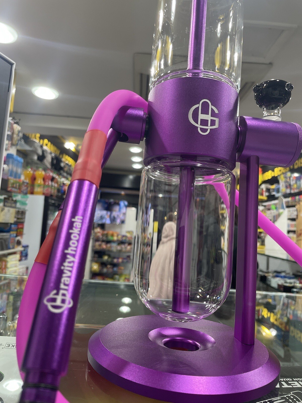 Gravity Bong Sandglass Gravity Hookah Shisha Water Pipe 360 Rotating