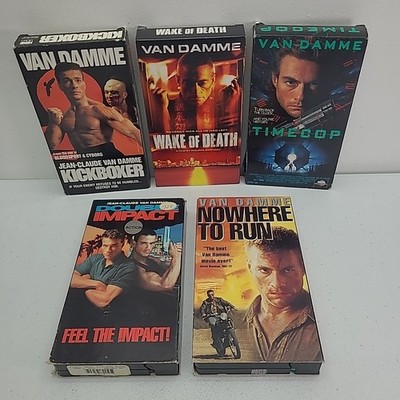 Lot Of 5 Van Damme VHS Kick Boxer Time Cop Double Impact Wake Of Death Pre-owned