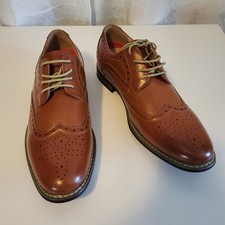 Bruno Marc Prince-3 Men's Leather Lined Wingtip Dress Oxfords Shoes 9.5 Brown