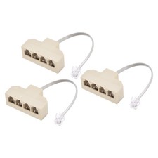 MECCANIXITY Phone Jack Splitter 6P4C Male to 4 Female Way Socket Adapter Tele...
