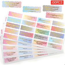 100 Inspirational Bible Verse Stickers for Decoration and Gifts- GOLDEN Color