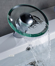 Waterfall Faucet Automatic Sanitary Wares Glass and Stainless Steel