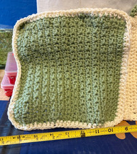 HANDMADE SET OF 3 CROCHET ACRYLIC DISH CLOTHS OR WASH CLOTHS 8x8 INCHES NEW 