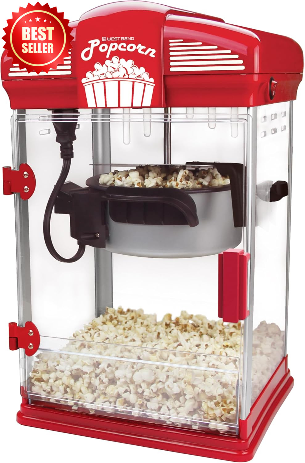 Stir Crazy Popcorn Popper Machine 4-Qt Red Gourmet Nonstick US