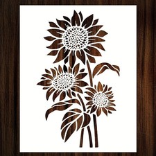 A4 Reusable Sunflower Stencil DIY Painting Template Floral Wall Art Decor