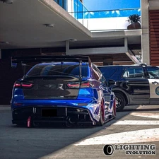 LED Tail Lights For Mitsubishi Lancer EVO X 2008-18 SMOKED Rear Animation LH+RH