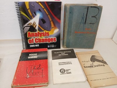 Vintage Lot Of 5  Electrical Mechanical Drawing House Wiring Book Lot NEC Audel