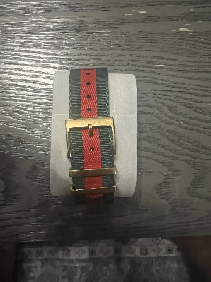 Gucci G-Timeless Men's Tiger Dial Two-Tone Nylon Watch - Designer RARE $920 MSRP - Image 2 of 3