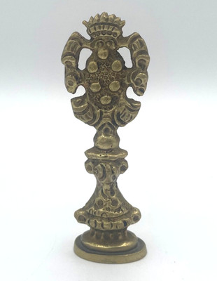 Vintage Brass Christmas Stamp Figurine MERRY CHRISTMAS Italy