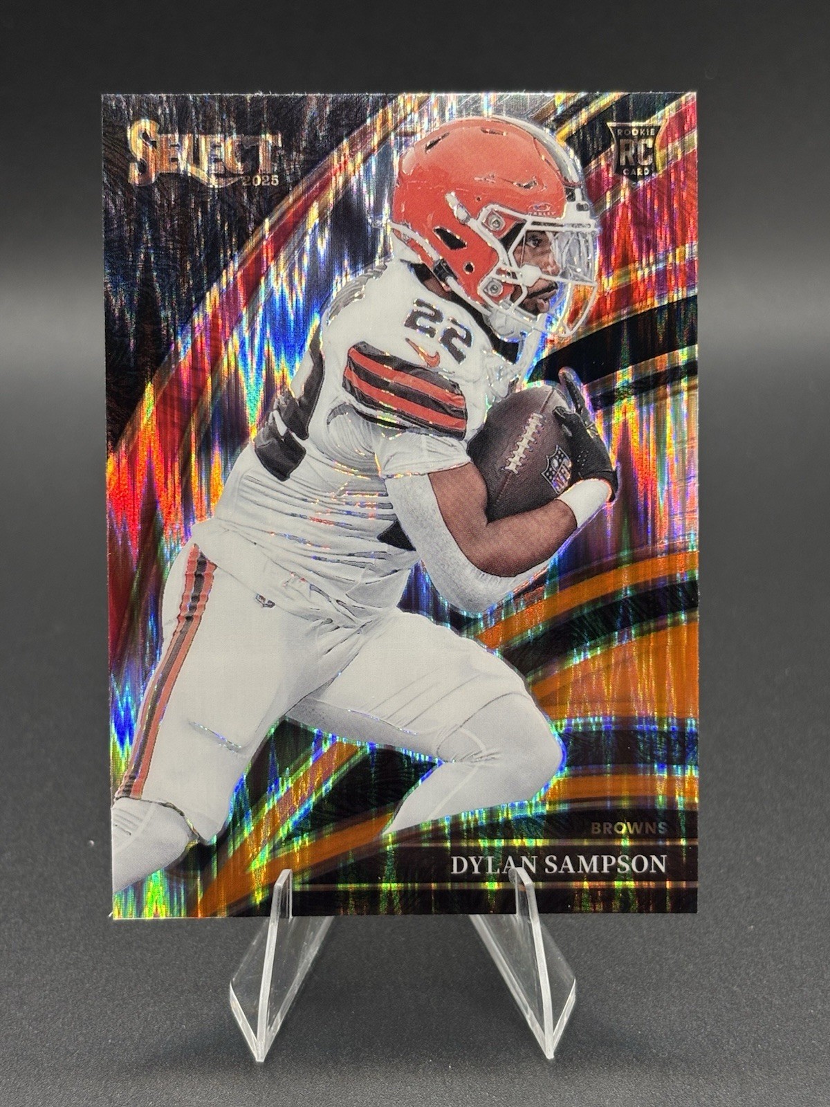 2025 Panini Select - Dylan Sampson Red & Blue Shock Club Level (RC) Browns #255
