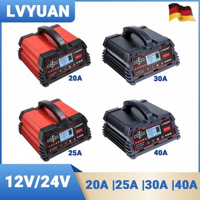 20A 25A 30A 40A Auto Batterie Ladegerät für 12V/24V Bleibatterie & 12V LiFePO4