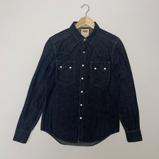 Levi  s Slim Fit Barstow Western Denim Shirt Men  s Pearl Snap Size S