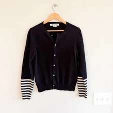 COMME Des GARCONS Wool Striped Sleeve Sweater Black M