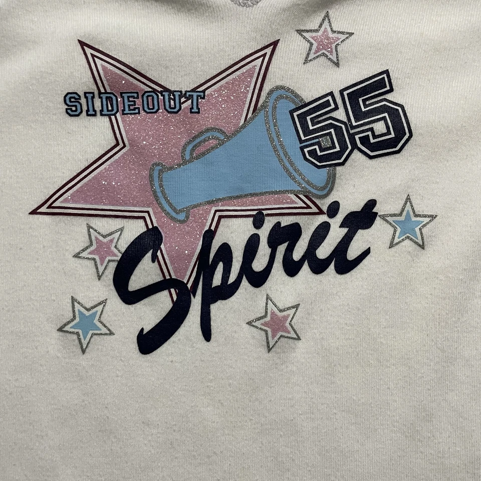 Винтажная футболка для девочек большой размер 14 белый серый с длинным рукавом реглан топ Y2K 2000-е - Изображение 2 из 4