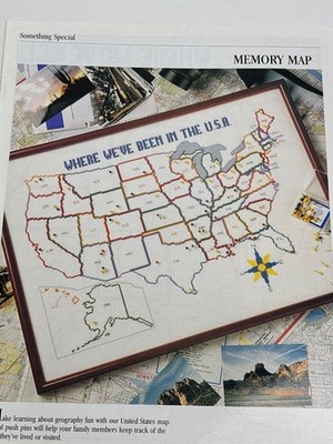 Memory Map USA Counted Cross Stitch Pattern Chart Travel Magazine Pages