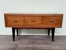 Consolle Italiana Degli Anni 50 Mobile Cassettiera Vintage In Radica Di Noce