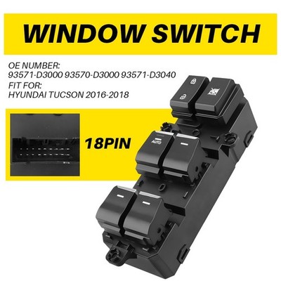 Left Door Side Window Switch Control 93571-D3000 For Hyundai 2016-2018 Tucson US