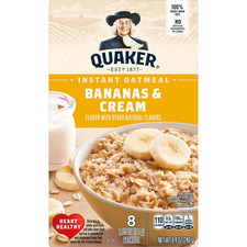 Quaker Instant Oatmeal Bananas Cream 1.05 Oz 8 Count