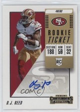 2018 Panini Contenders Rookie Ticket/Rookie Ticket Variation DJ Reed Auto mq7