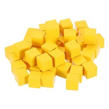 50Pcs Wood Blocks for Crafts, 3/8" Unfinished Wooden Cube Wood Block, Yellow