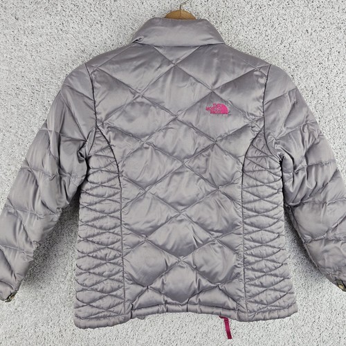 The North Face Wintermantel Mädchen groß rosa grau Daunen 550 Puffer isoliert Reißverschluss - Bild 2 von 13